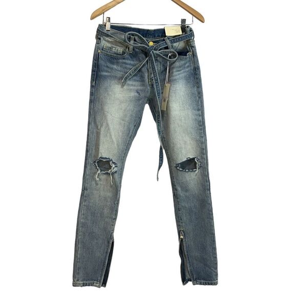 Mnml skinny ankle zipped distressed jeans - Picture 2 of 13